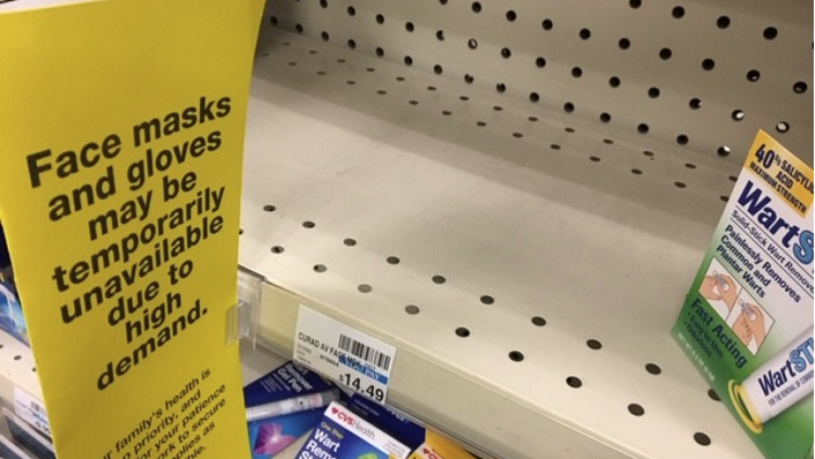 Face Masks and Gloves are Sold Out in a U.S. Supermarket/RTV6