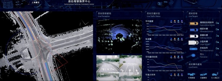 a screenshot of Didi's safety control center that monitors robotaxis and traffic conditions. Credit: Didi Chuxing