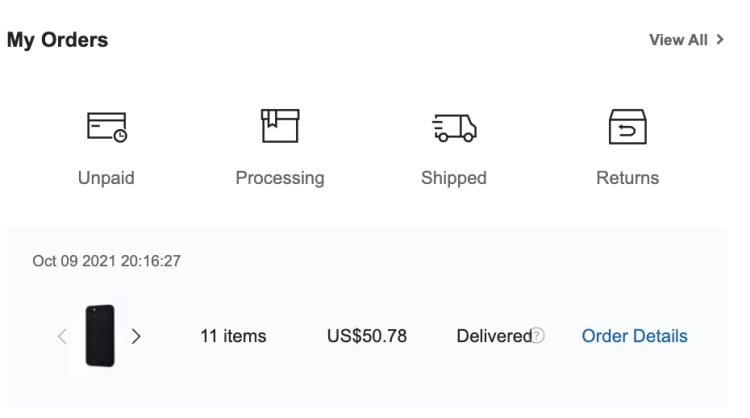 Ellen's order on Shein