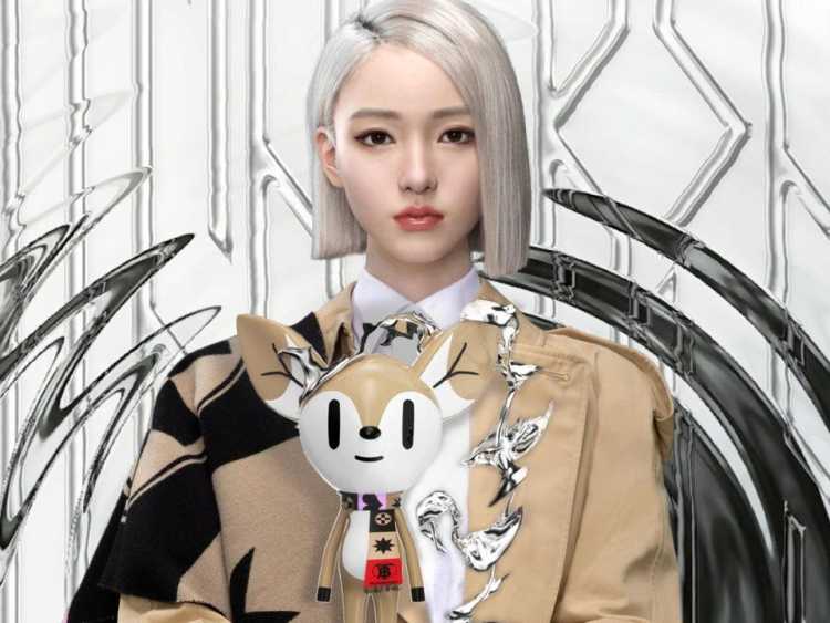 As the brand ambassador of the Metaverse Art Exhibition, virtual idol Ayayi presented Burberry's NFT deer on Tmall. Image Credit: Tmall