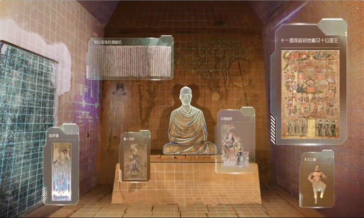 Concept photo of the Mogao Grottoes' full-scale digital scripture caves launched by the Dunhuang Academy and Tencent. Credit: Tencent