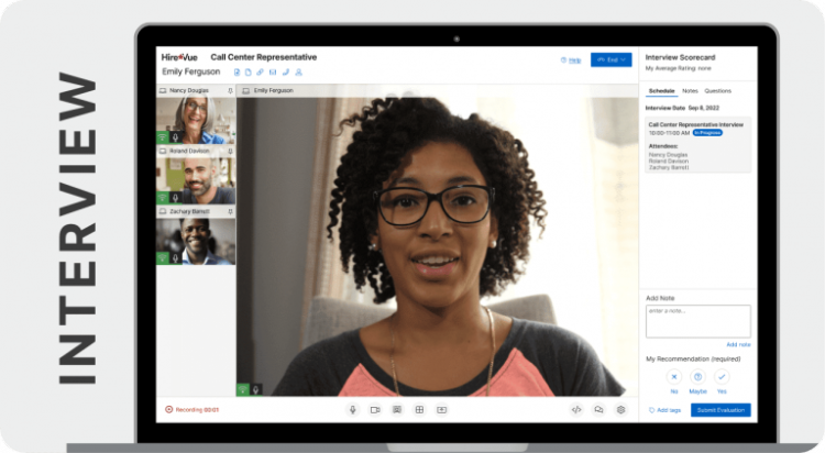 HireVue's interview platform