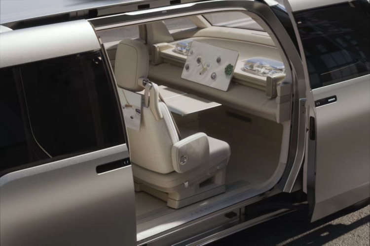 The most stunning part about this vehicle is the absence of steering wheels.